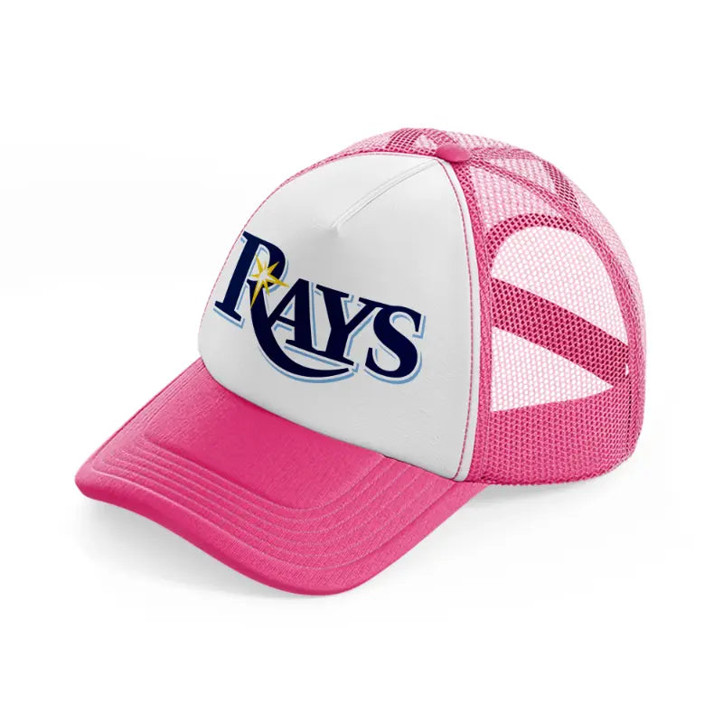 rays logo-neon-pink-trucker-hat