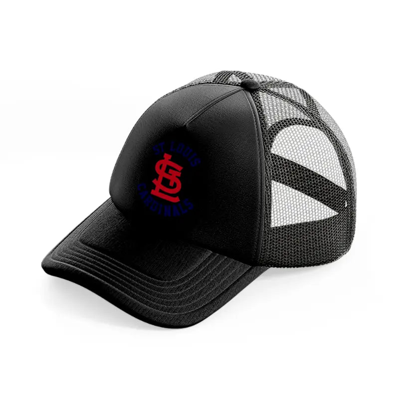 st louis cardinals retro logo-black-trucker-hat