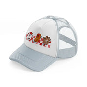 baseball cartoon characters-grey-trucker-hat