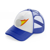 golf ball fire blue and white trucker hat