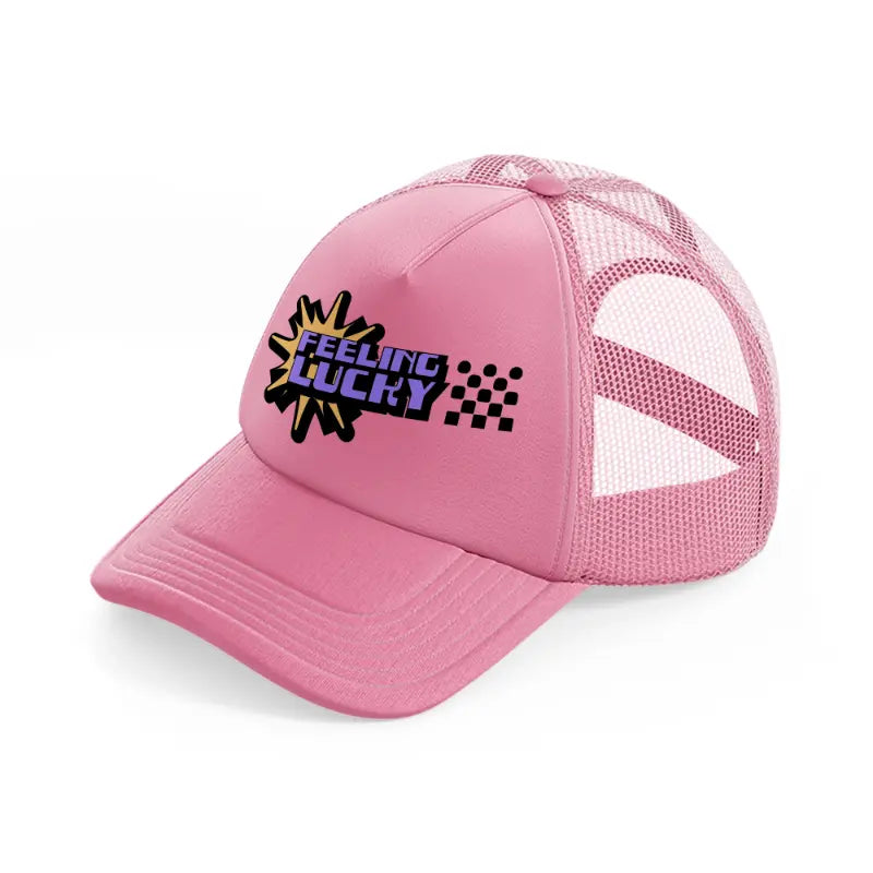 feeling lucky pink trucker hat