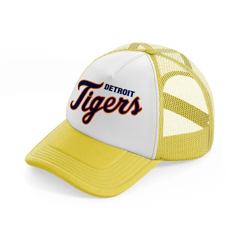 detroit tigers fan yellow trucker hat