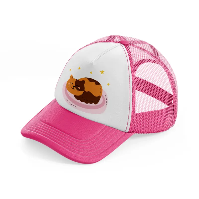 015 carpet neon pink trucker hat