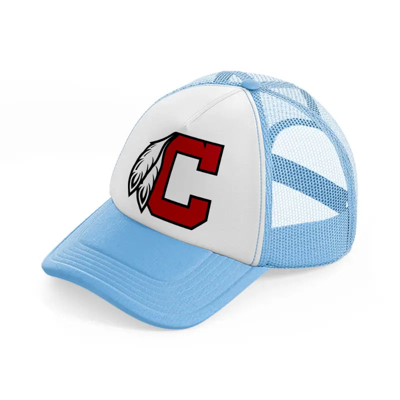cleveland indians letter-sky-blue-trucker-hat