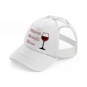 mama needs wine-white-trucker-hat