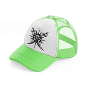 sword symbol lime green trucker hat