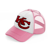kansas city chiefs logo-pink-and-white-trucker-hat