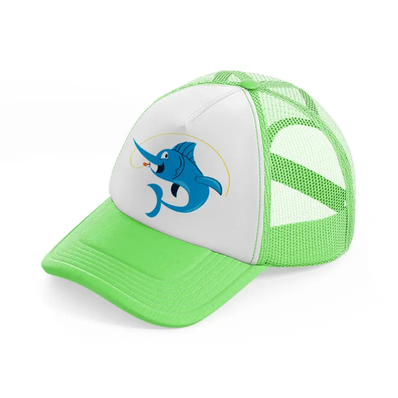 fishing fish lime green trucker hat