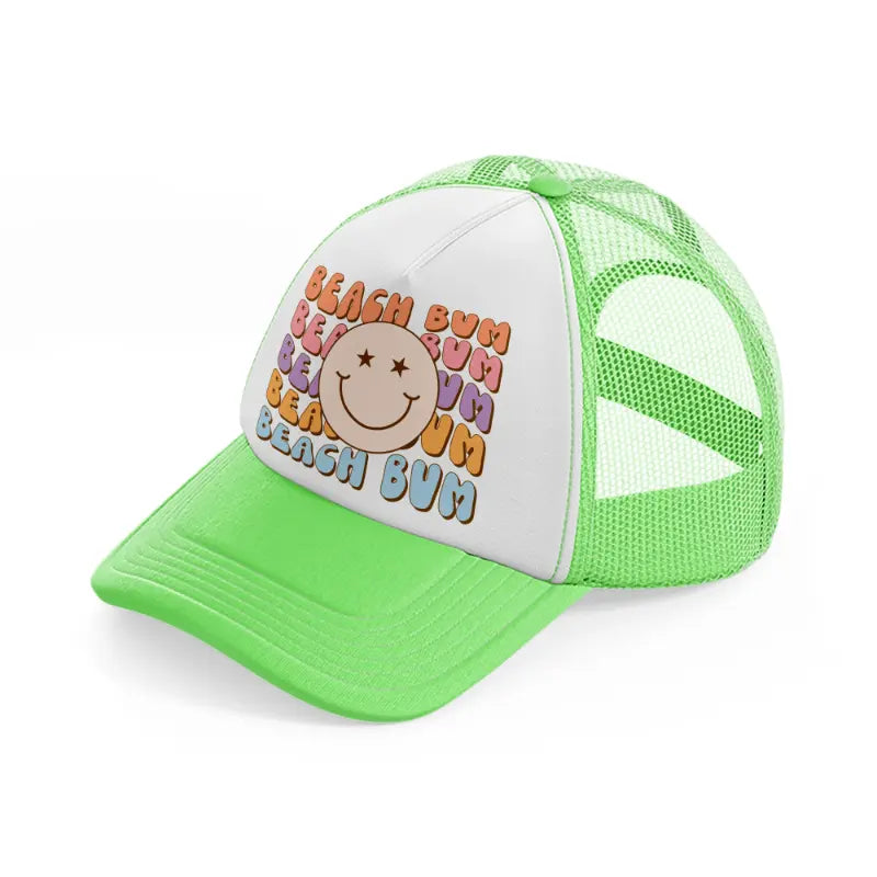 beach bum lime green trucker hat