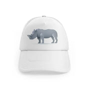 035 rhinoceros white trucker hat