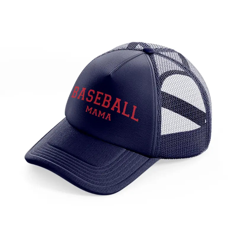 baseball mama-navy-blue-trucker-hat