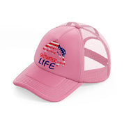 saltwater life-pink-trucker-hat