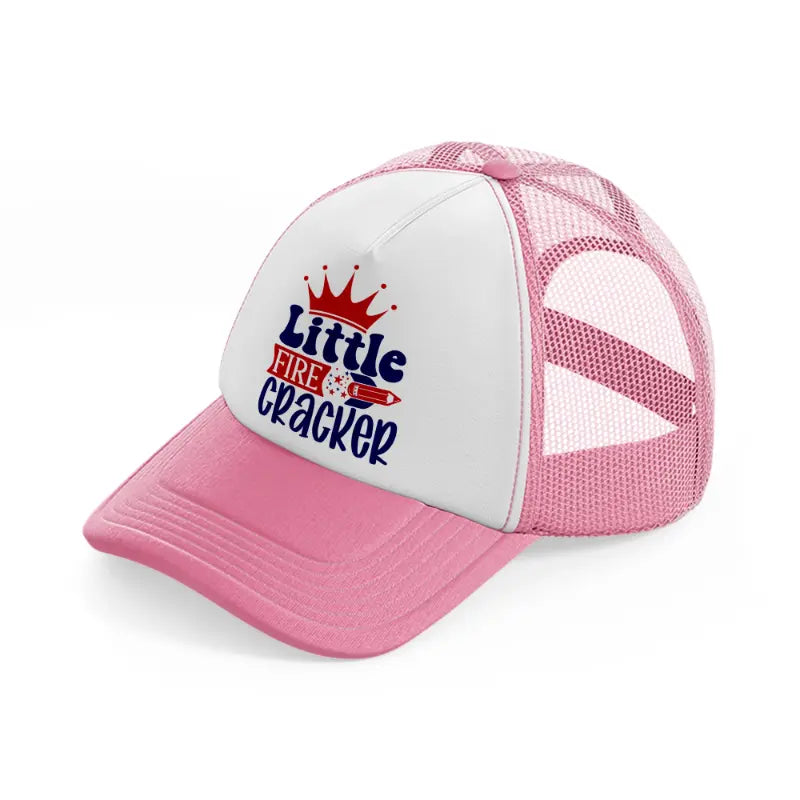 little fire cracker-01-pink-and-white-trucker-hat