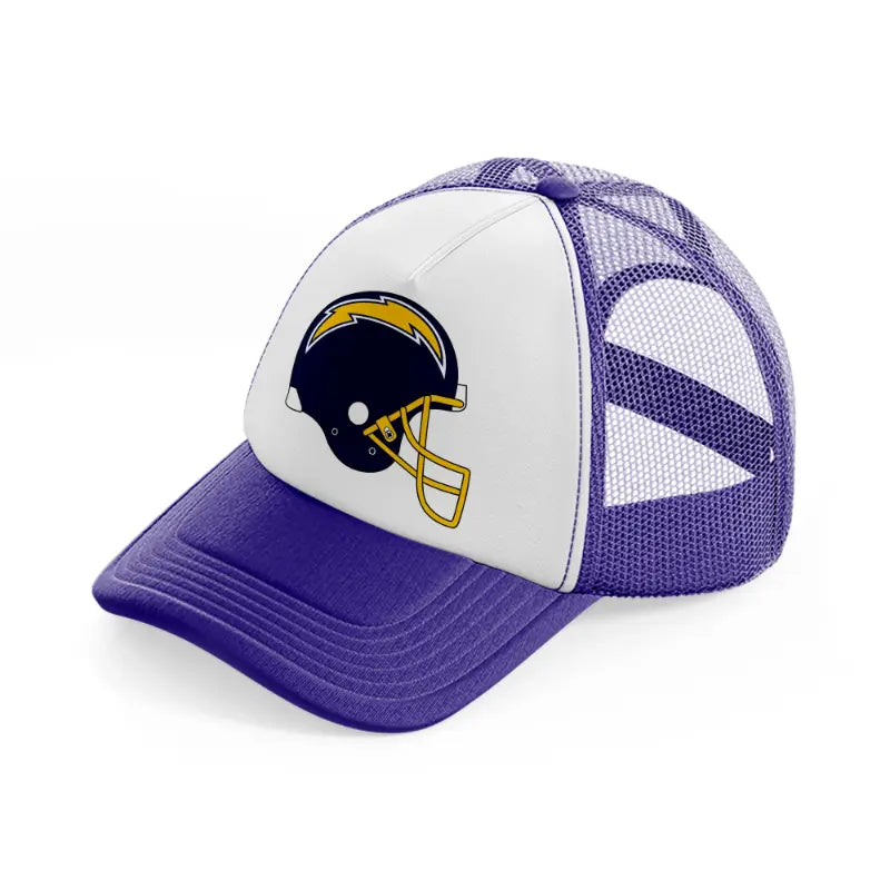 los angeles chargers helmet-purple-trucker-hat