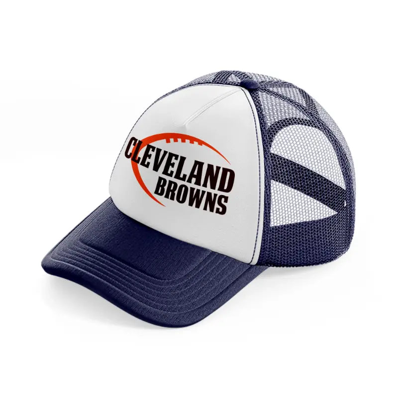 cleveland browns football-navy-blue-and-white-trucker-hat