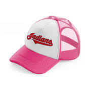 indians-neon-pink-trucker-hat