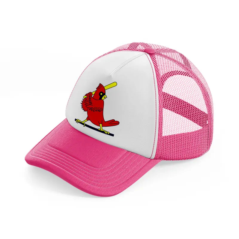 st louis cardinals bird-neon-pink-trucker-hat