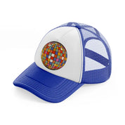 retro elements 62 blue and white trucker hat