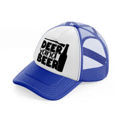 deer and beer-blue-and-white-trucker-hat
