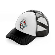 hello kitty baker-black-and-white-trucker-hat