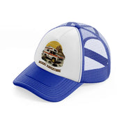 desert adventure blue and white trucker hat