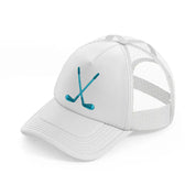 golf sticks blue-white-trucker-hat