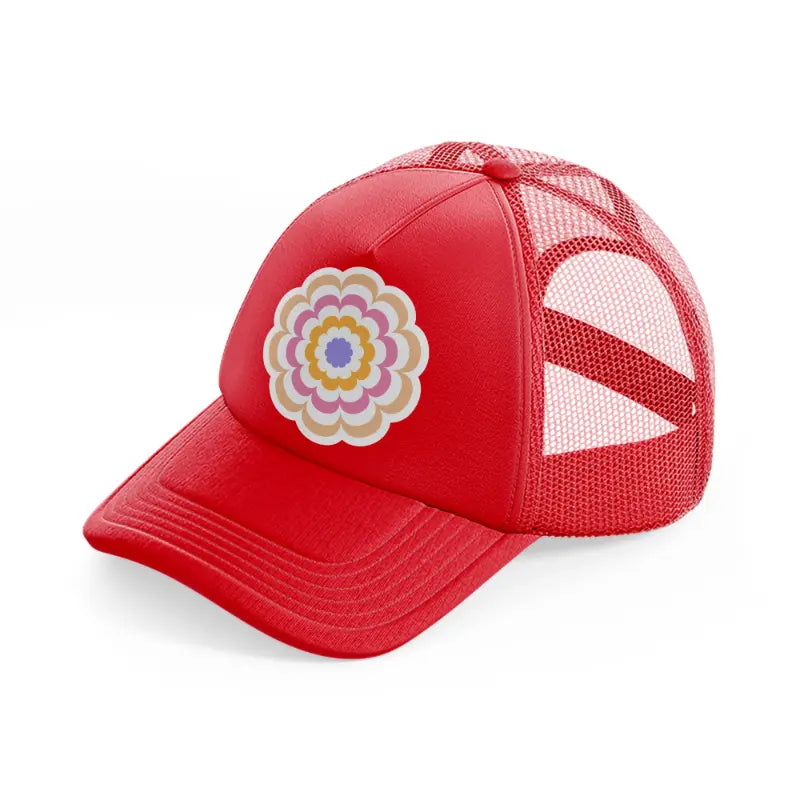 flower print-red-trucker-hat