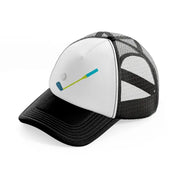 golf stick blue black and white trucker hat