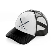 golf sticks-black-and-white-trucker-hat