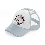 hello kitty v grey trucker hat