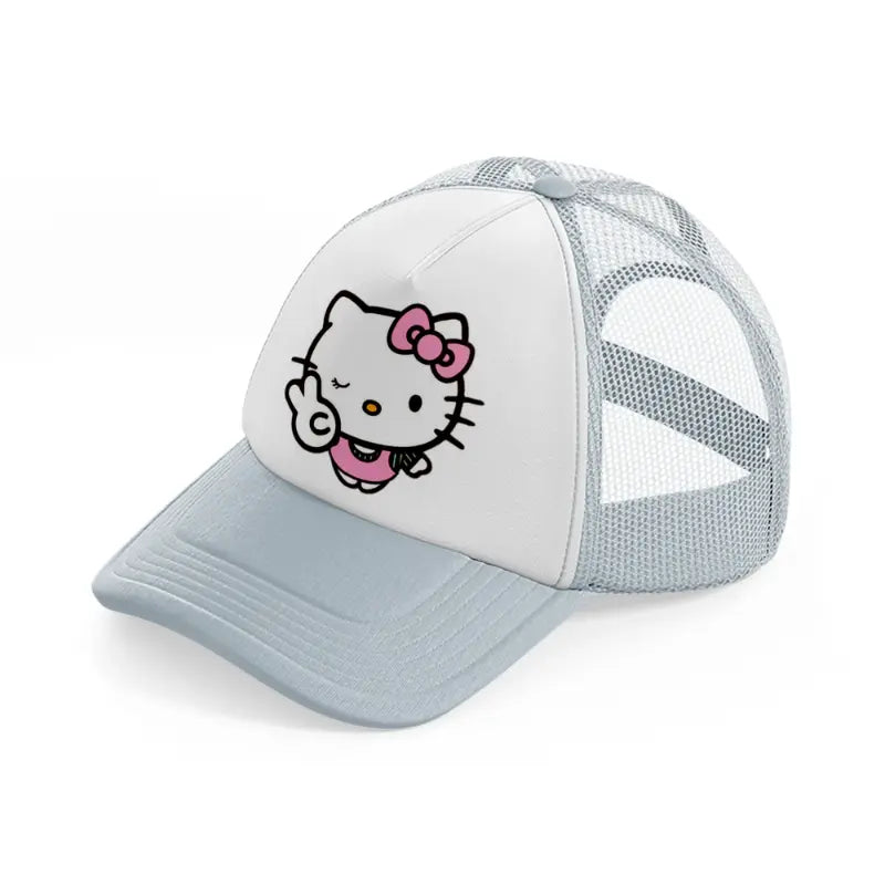 hello kitty v-grey-trucker-hat