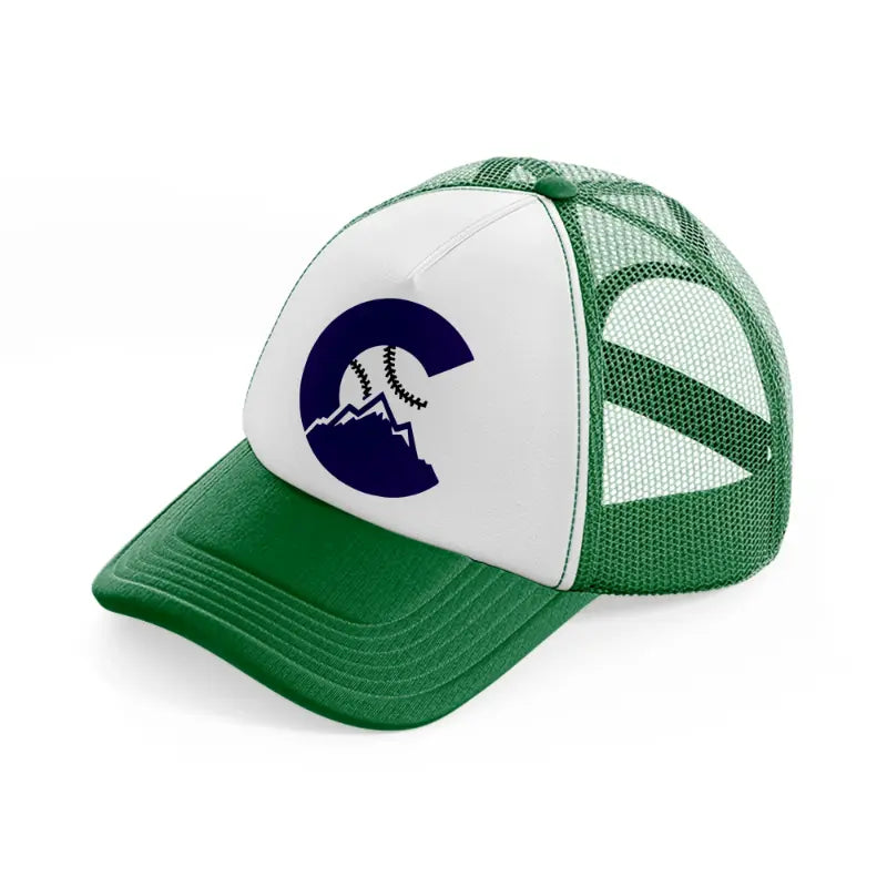 colorado rockies badge green and white trucker hat