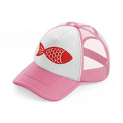 fish red-pink-and-white-trucker-hat