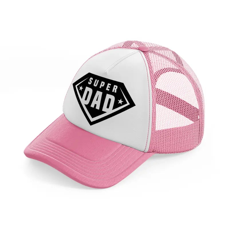 super dad black-pink-and-white-trucker-hat