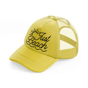 just beach gold trucker hat