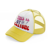 this is my costume yellow trucker hat