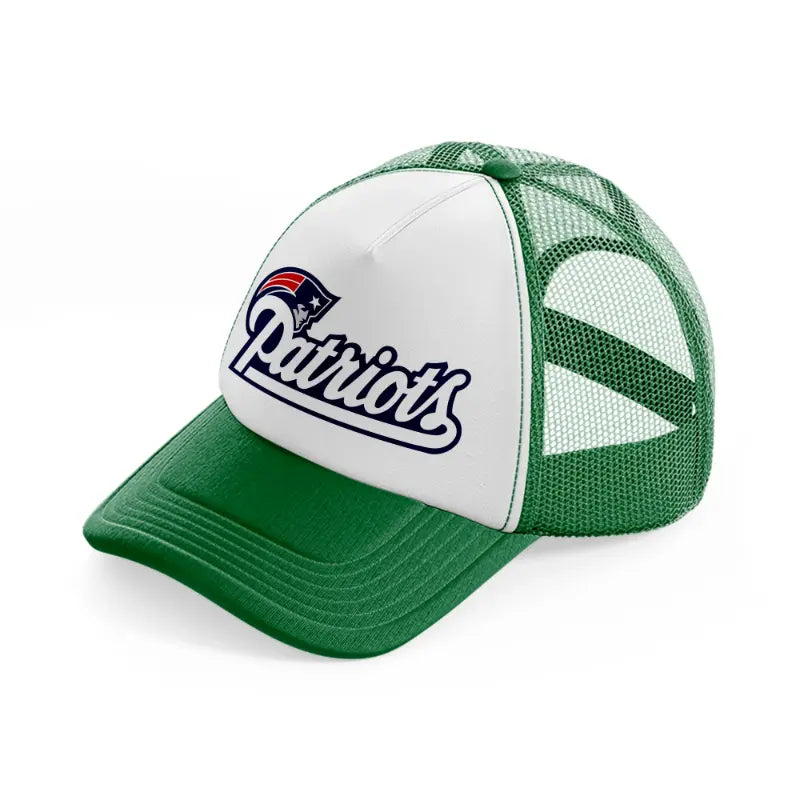 new england patriots logo-green-and-white-trucker-hat