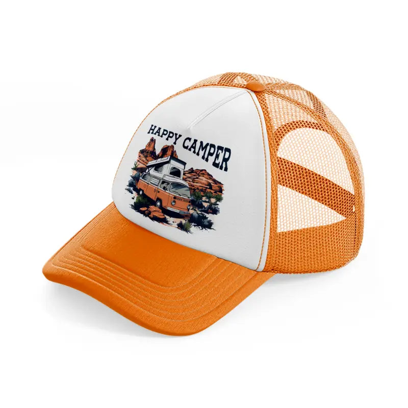 happy camper-orange-trucker-hat