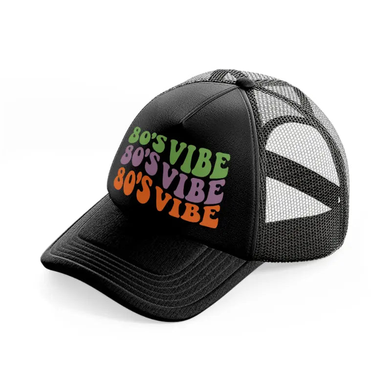80's vibe-black-trucker-hat