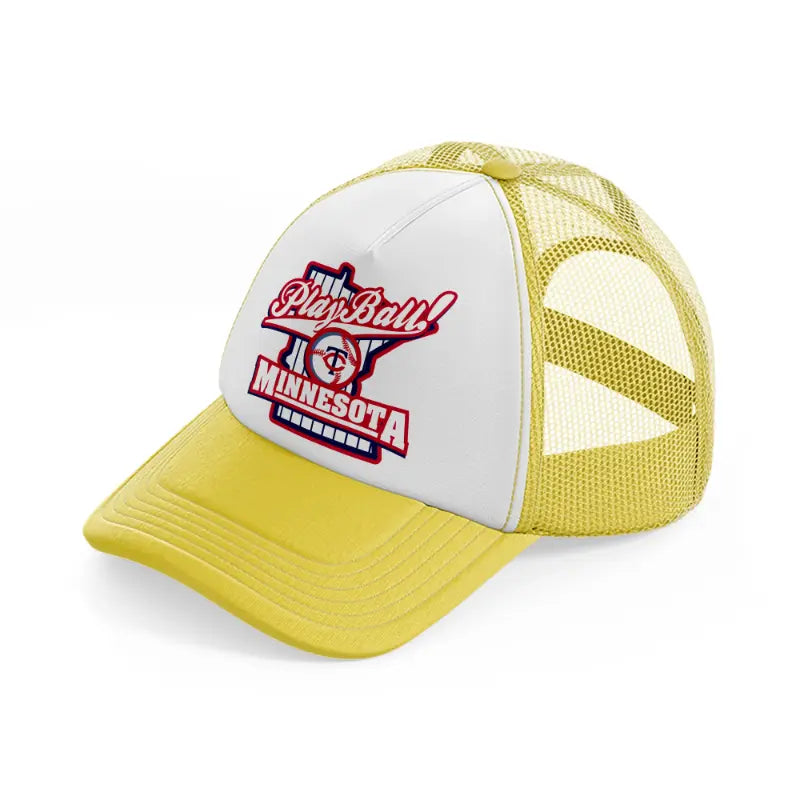 play ball minnesota-yellow-trucker-hat