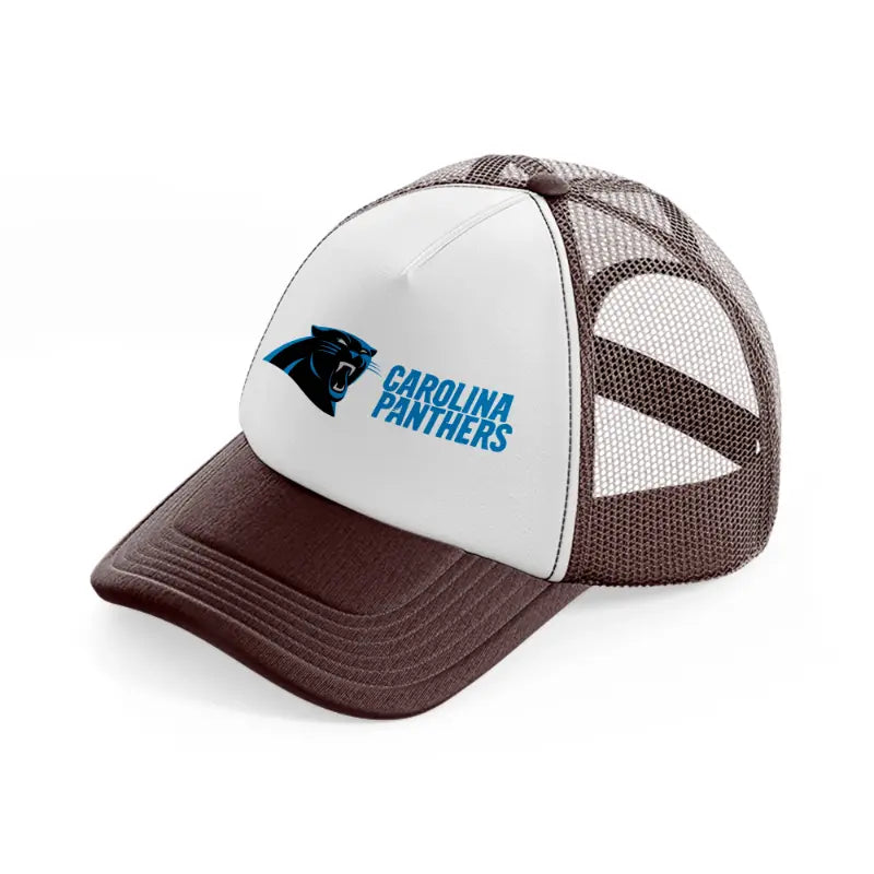 carolina panthers full logo brown trucker hat