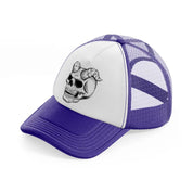 demon's skull purple trucker hat