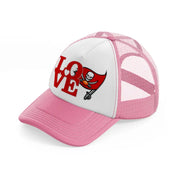 tampa bay buccaneers love-pink-and-white-trucker-hat
