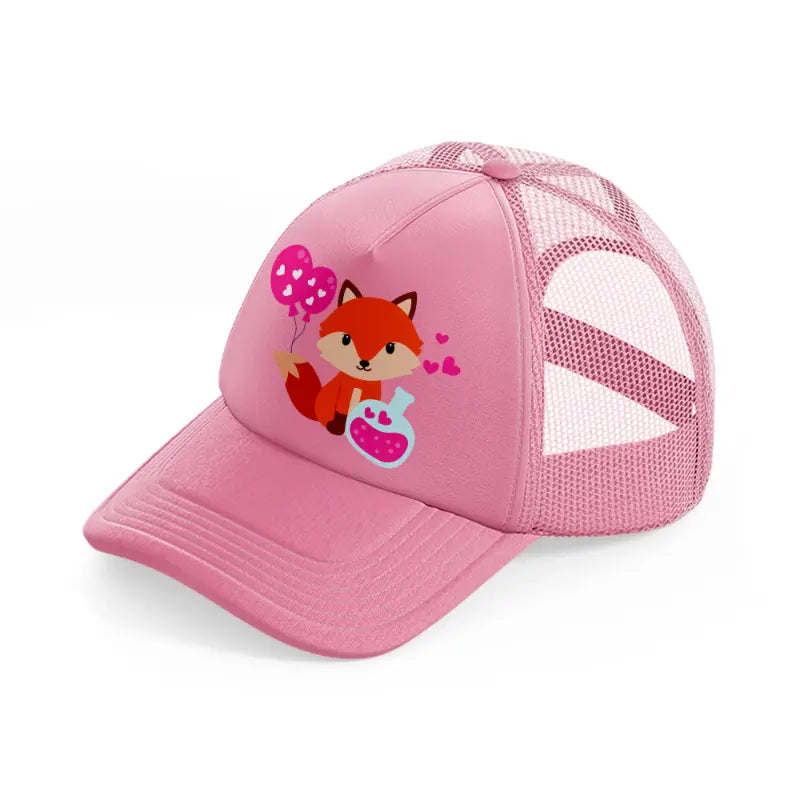 lovely fox pink trucker hat