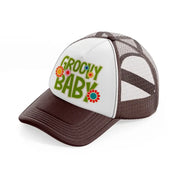 groovy love sentiments gs 10 brown trucker hat