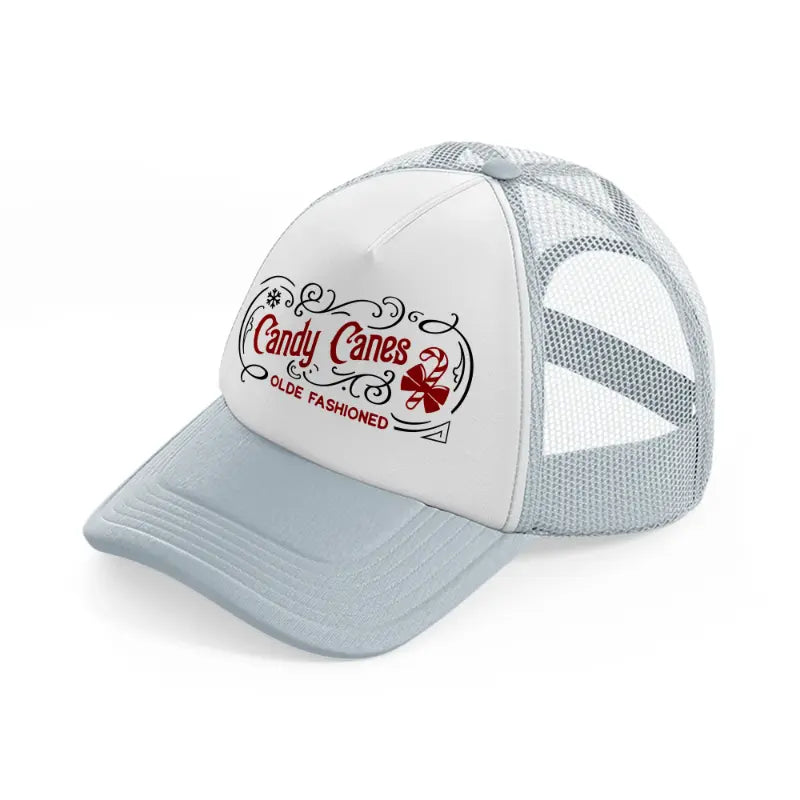 candy canes olde fashioned-grey-trucker-hat