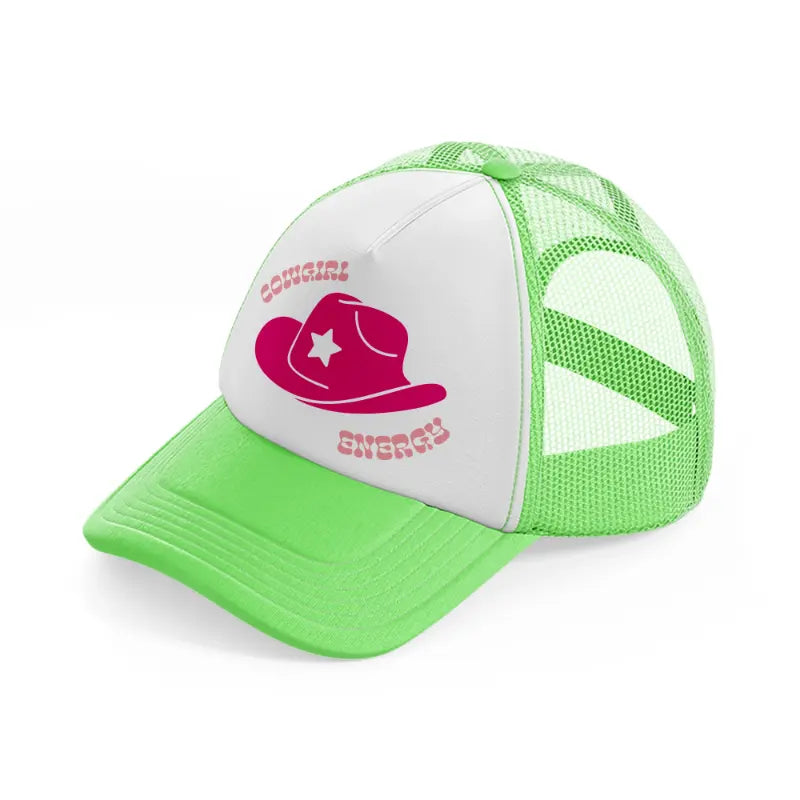 cowgirl energy-lime-green-trucker-hat