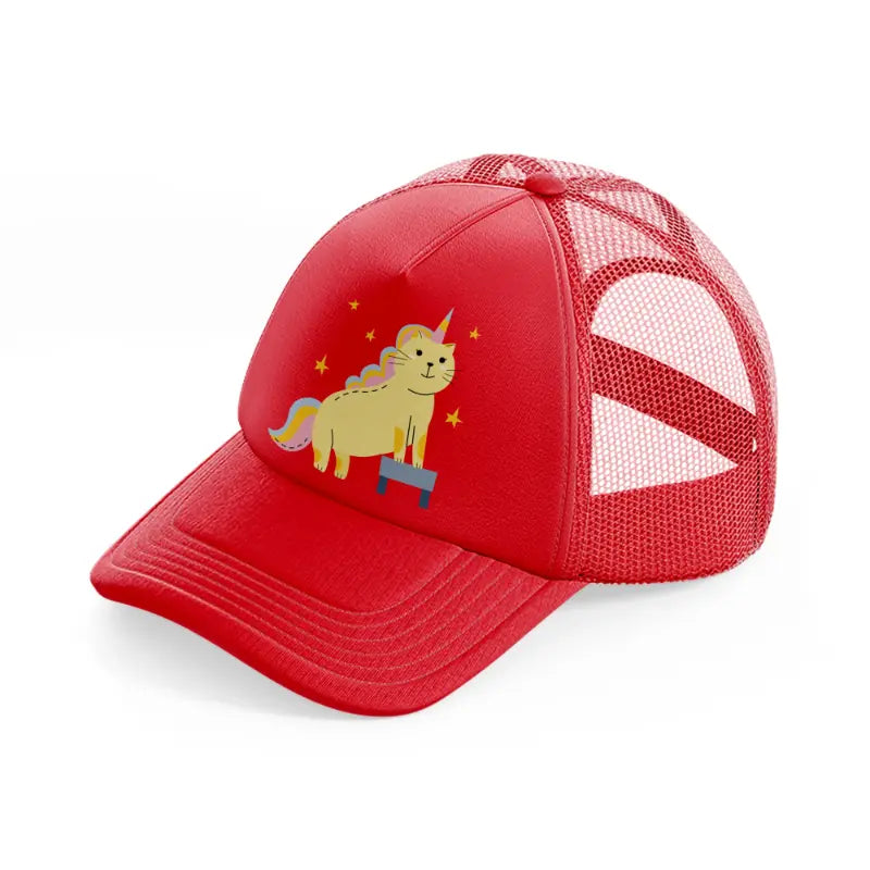 025-unicorn-red-trucker-hat