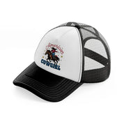 rustic ameircan cowgirl black and white trucker hat