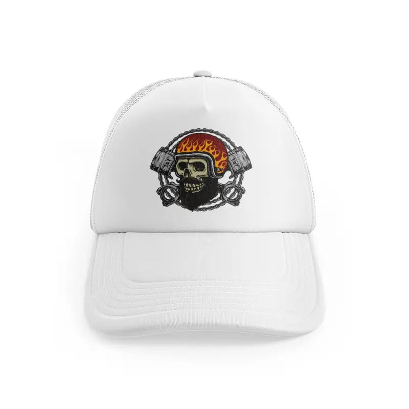 Skull Fire Helmetwhitefront-view